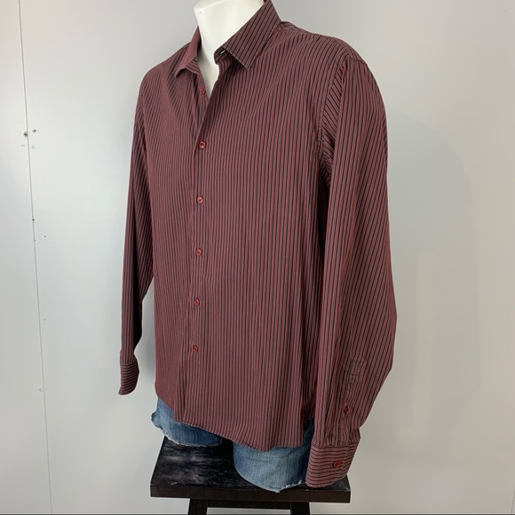 Ted Baker London Dress Shirt 5 42 Pinstripe Stripe - Picture 4 of 8